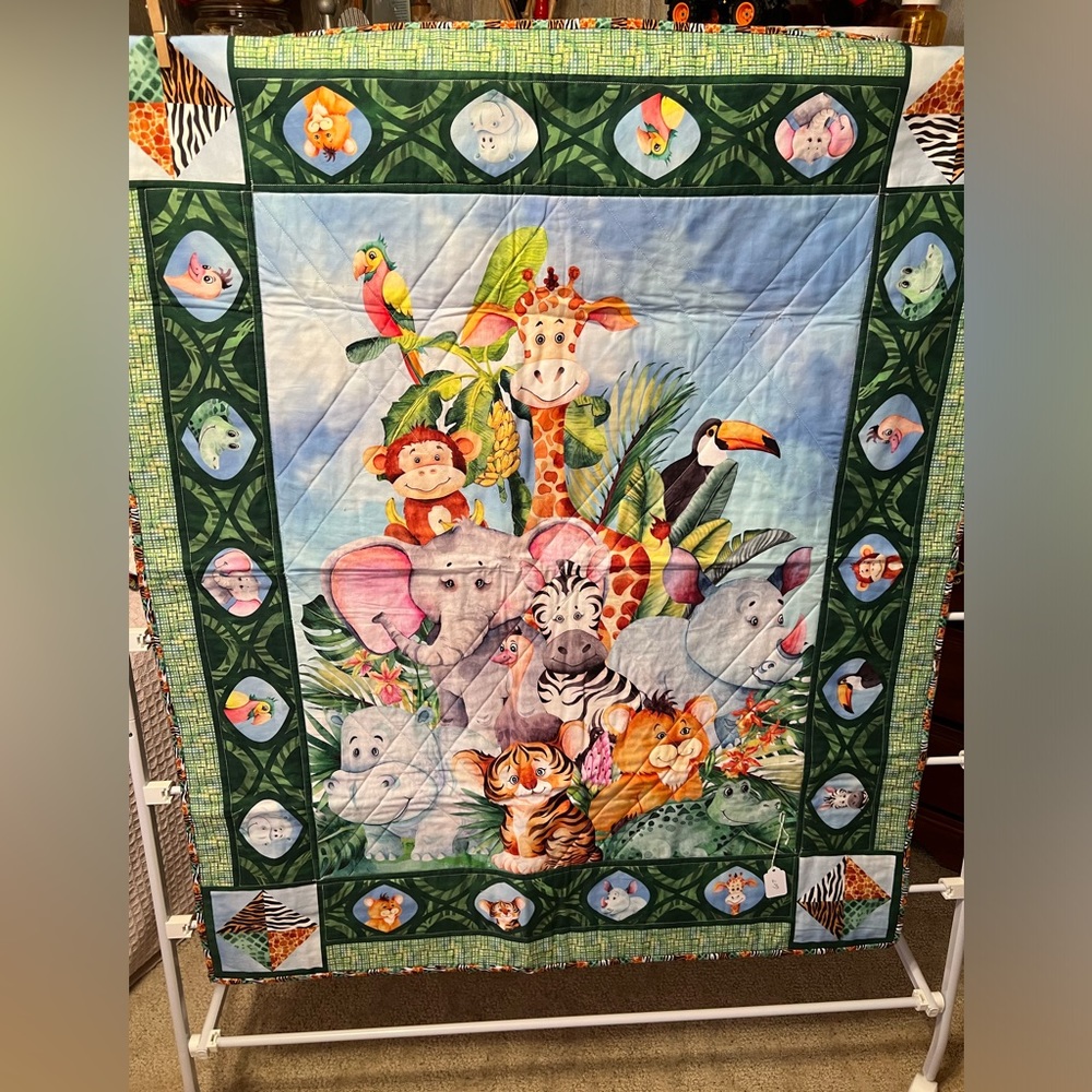 Jungle babies baby quilt